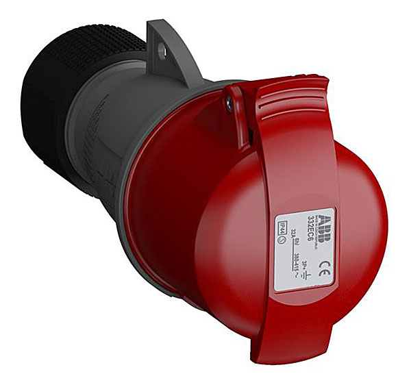 332 EC6 CEWE Розетка кабельная Easy&Safe, 32А, 3Р+Е, IP44, АВВ 332 EC6 CEWE Розетка кабельная Easy&Safe, 32А, 3Р+Е, IP44, АВВ