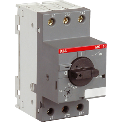 Автомат ABB MS116-16.0 16 кА с регулируемой тепловой защитой (10A-16А), класс расцепителя 10