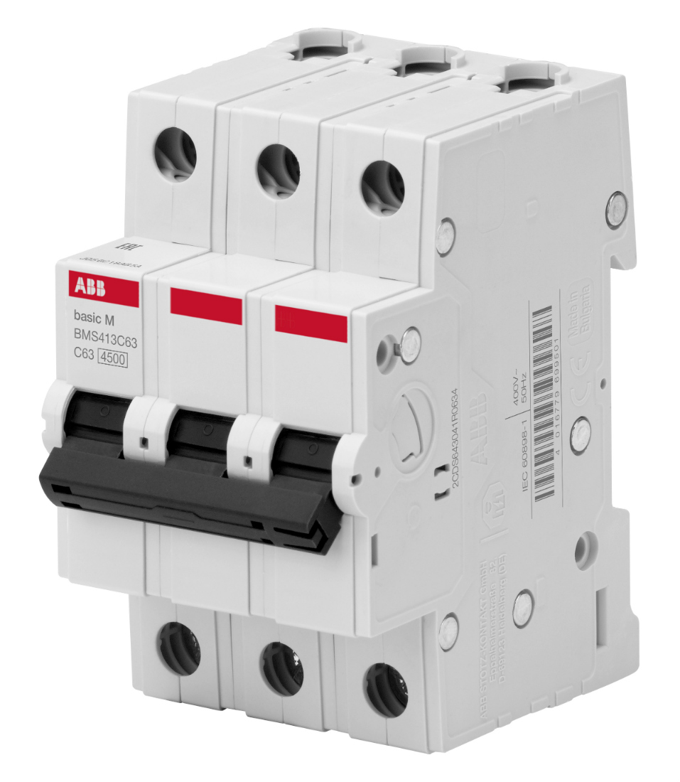 Автоматический выключатель ABB Basic M, BMS413C20, 3P (20А; 4,5kA), 2CDS643041R0204