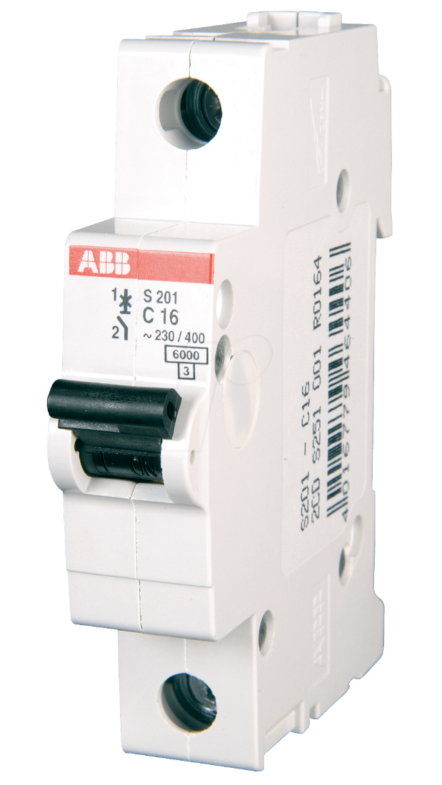 Автоматический выключатель ABB S201 C1, 1P (1А; 6kA), 2CDS251001R0014