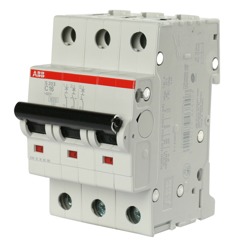 Автоматический выключатель ABB S203 C40, 3P (40А; 6kA), 2CDS253001R0404