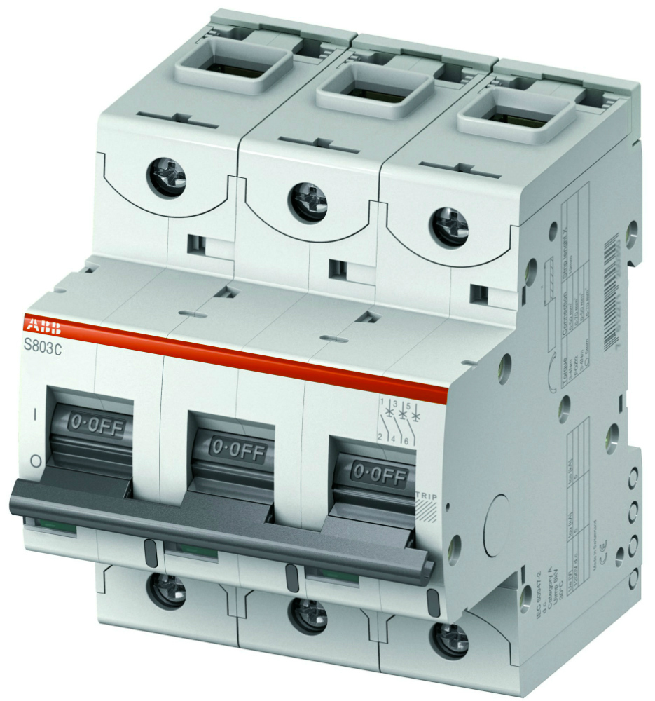 Автоматический выключатель ABB S803C C100, 3P (100А; 25kA), 2CCS883001R0824