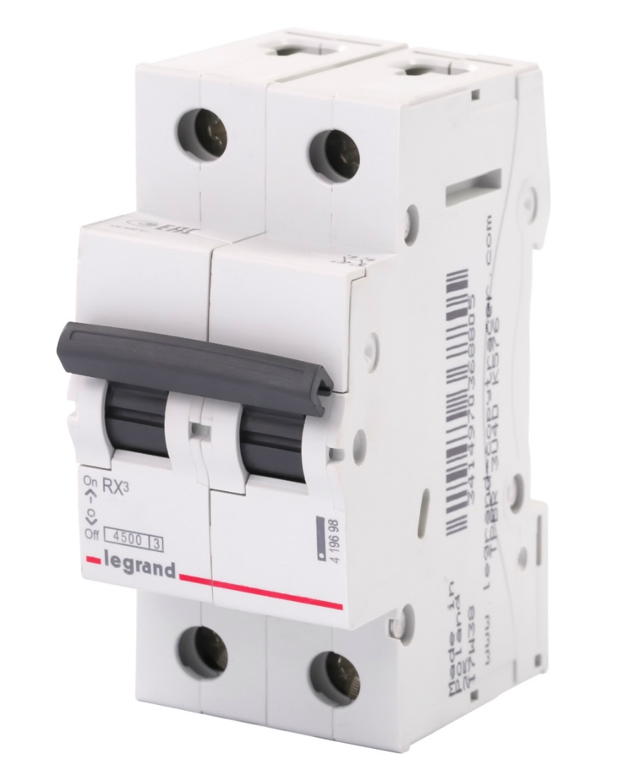Автоматический выключатель Legrand RX3, 2P (25А; 4,5kA), 419699