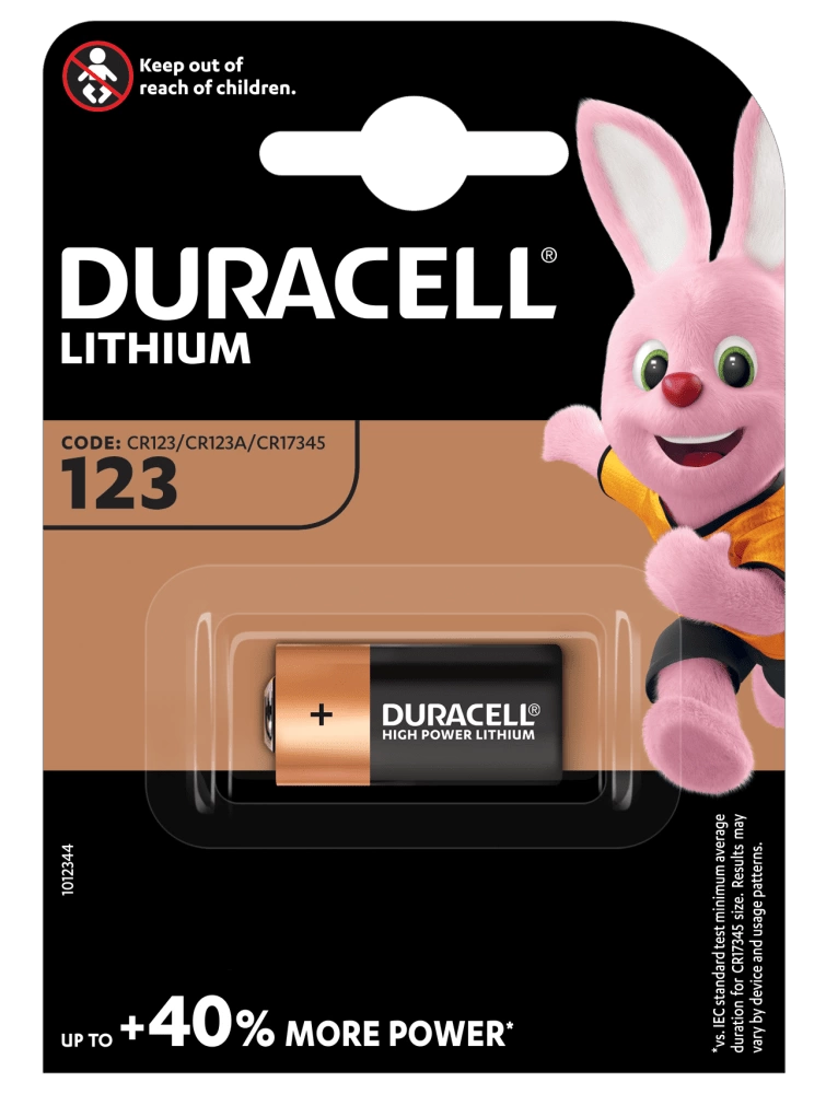 Батарейка литиевая DURACELL CR123 ULTRA, 3V (1 шт)