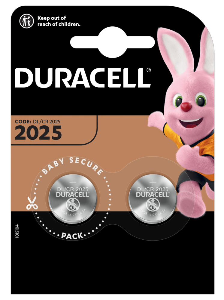 Батарейка литиевая DURACELL CR-2025, 3V (2 шт)