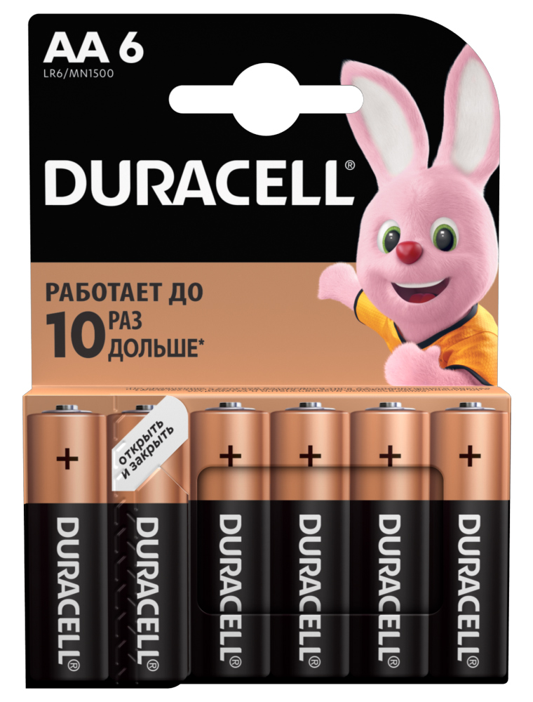 Батарейка щелочная DURACELL LR6-6BL BASIC / АА, 1,5V (6 шт)