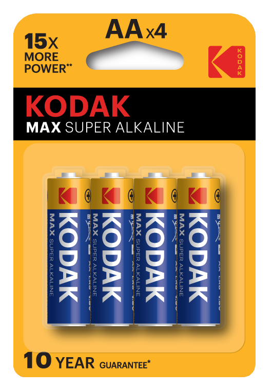 Батарейка щелочная KODAK MAX LR6-4BL / АА, 1,5V (4 шт)