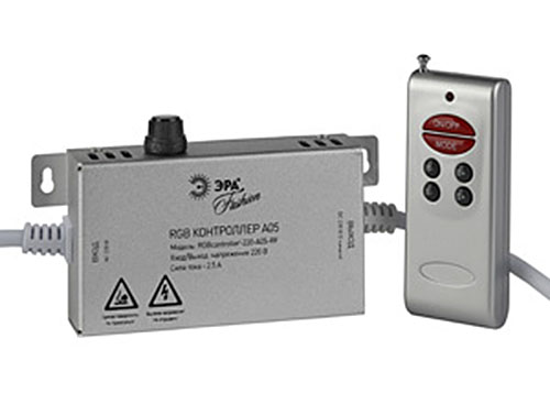 Блок управления для полноцветной ленты ЭРА RGBcontroller-220-A05-RF, 550 Вт, радиопульт