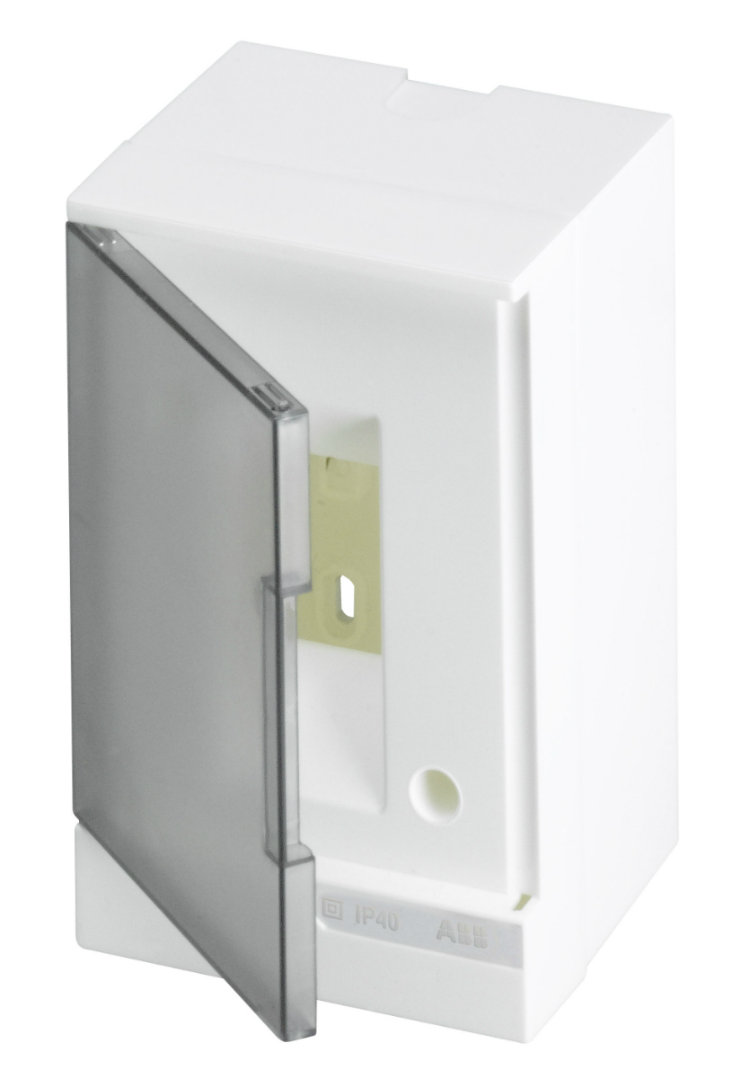 Бокс настенный ABB Basic E 2М серая прозрачная дверь (без клемм)