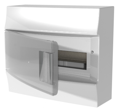 Бокс настенный ABB Mistral41 (IP41) 12М прозрачная дверь с клеммным блоком