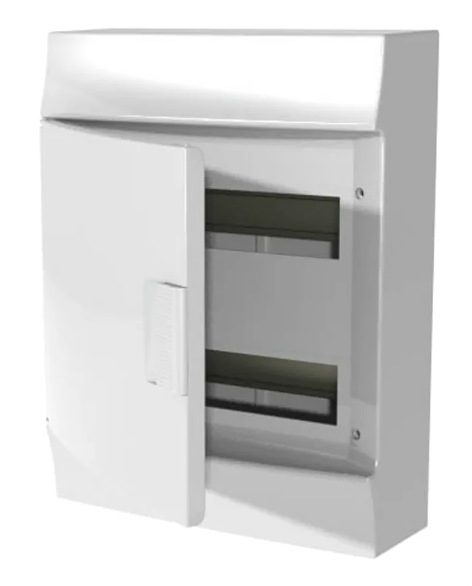 Бокс настенный ABB Mistral41 (IP41) 24М, 2 ряда, непрозрачная дверь с клеммным блоком