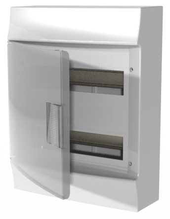 Бокс настенный ABB Mistral41 (IP41) 24М, 2 ряда, прозрачная дверь с клеммным блоком