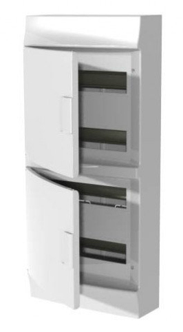 Бокс настенный ABB Mistral41 (IP41) 48М, 4 ряда, непрозрачная дверь с клеммным блоком