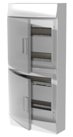 Бокс настенный ABB Mistral41 (IP41) 48М, 4 ряда, прозрачная дверь с клеммным блоком