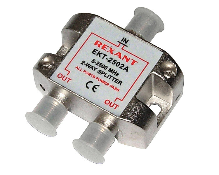 Делитель ТВ х 2 под F разъём 5-2500 МГц "СПУТНИК" REXANT