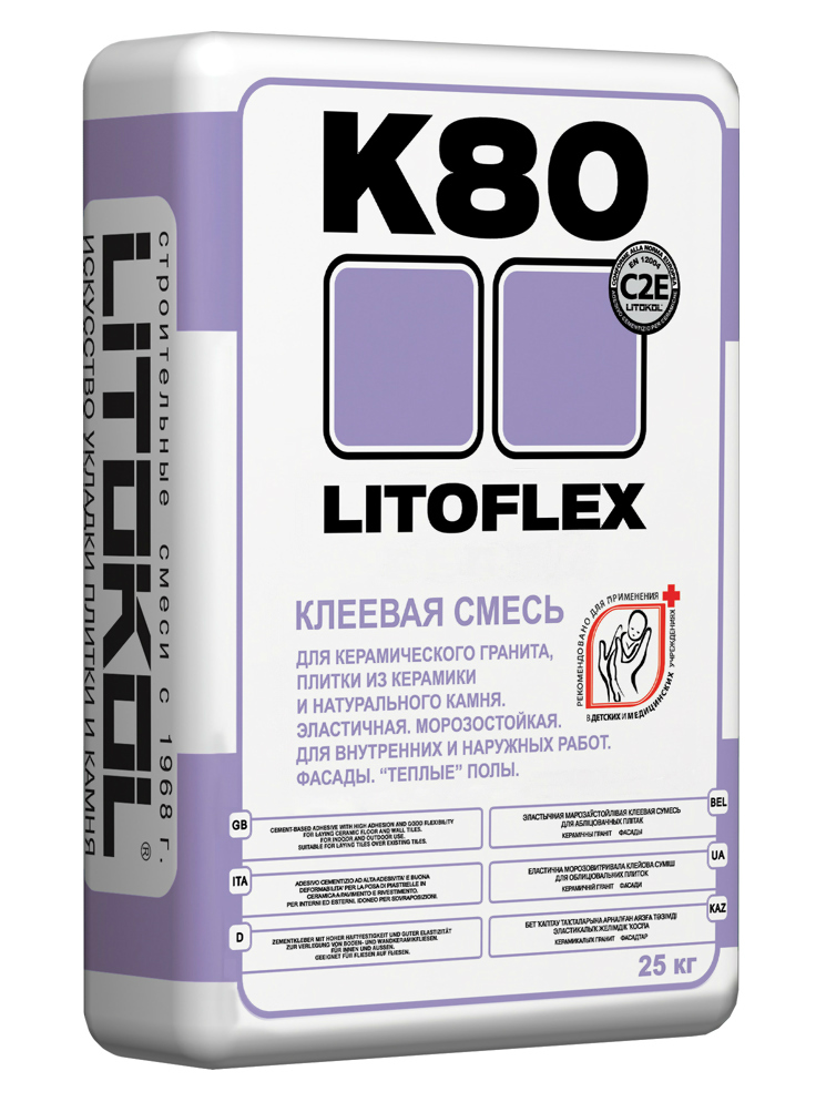 Клеевая смесь LitoFlex - K80 25 кг