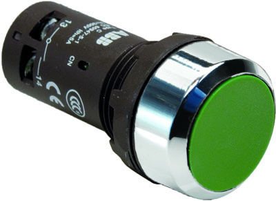 Кнопка CP1-30G-11 зеленая, без фиксации 1НО+1HЗ (1SFA619100R3072)
