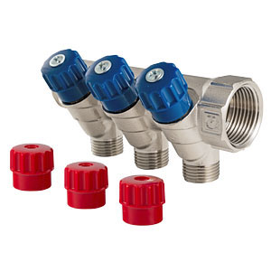 Коллектор с регулирующими вентилями, 1"х3 вых. 1/2" нар. VALTEC VTc.560.N.0603