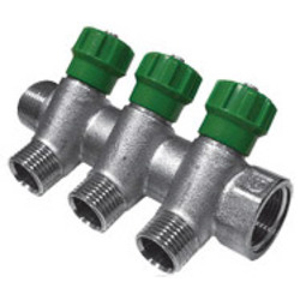 Коллектор с регулирующими вентилями, 3/4"х3 вых. 1/2" нар. VALTEC VTc.560.N.0503