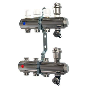 Коллекторная группа в сборе, 1"х3 вых. Евроконус 3/4"  VALTEC VTc.594.EMNX.0603
