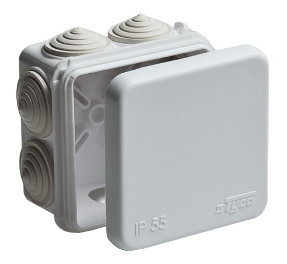 Коробка распаячная для открытой проводки Тусо RUVinil (IP55) 67030, 70х70х40 мм