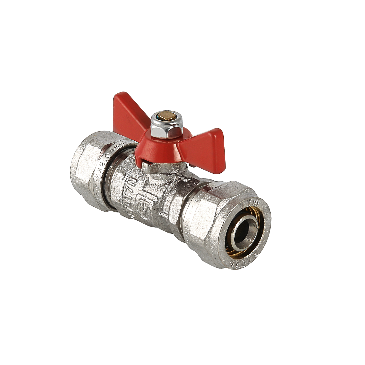 Кран шар. под обжим, рукоятка бабочка 16 VALTEC  VT.343.N.1616