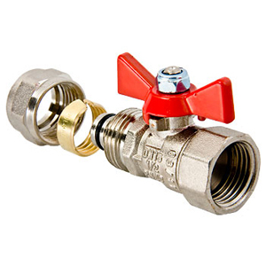 Кран шар. под обжим, рукоятка бабочка 16х1/2 вн. VALTEC VT.342.N.1604