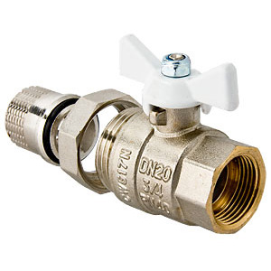 Кран шар. VALTEC BASE с полусгоном 1/2" вн.-нар. бел. руч  VT.227.NW.04