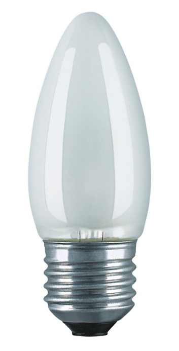Лампа накаливания OSRAM свеча матовая CLASSIC B35 FR 40W E27 400lm 2700К, 4008321411365