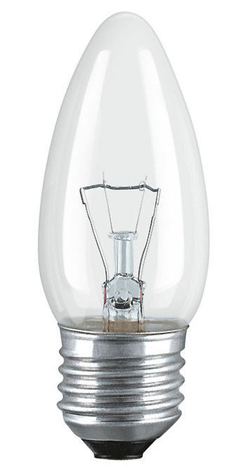 Лампа накаливания OSRAM свеча прозрачная CLASSIC B35 CL 40W E27 400lm 2700К, 4008321788580