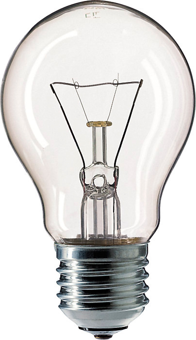 Лампа накаливания PHILIPS прозрачная (ЛОН) Standard A55 CL 40W E27 415lm 3000К, 871150035453284