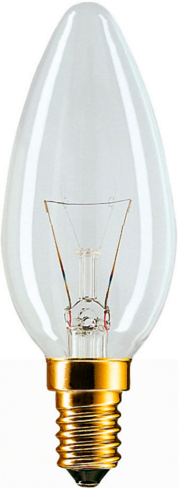 Лампа накаливания PHILIPS свеча прозрачная Standard B35 CL 60W E14 670lm 3000К, 871150001167150