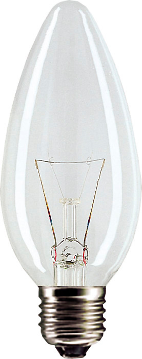 Лампа накаливания PHILIPS свеча прозрачная Standard B35 CL 60W E27 630lm 3000К, 921501544226