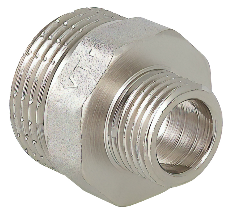 Ниппель переходной латунный, наружная-наружная, VALTEC VTr.580.N.0804, 1 1/2"х1/2"