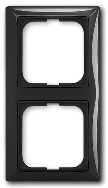 Рамка 2 пост. с декор. наклад., Basic 55 Château-Black