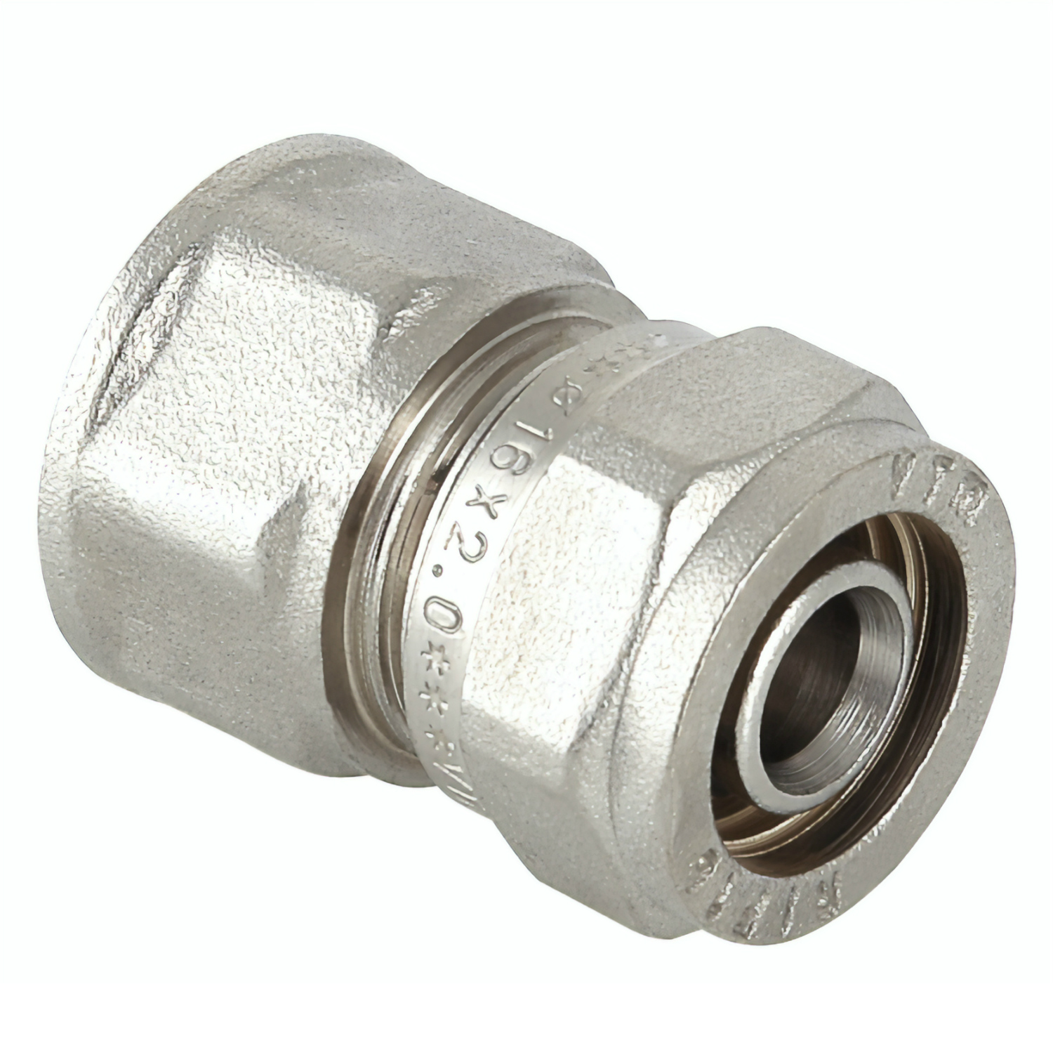 Соединитель обжимной с переходом на внутреннюю резьбу VALTEC VTm.302.N.001605, 16х3/4"