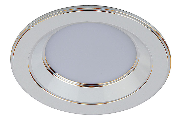Светильник ЭРА KL LED 15-9 WH/GD светодиодный круглый "золотая окантовка" 9W 4000K, белый/золото