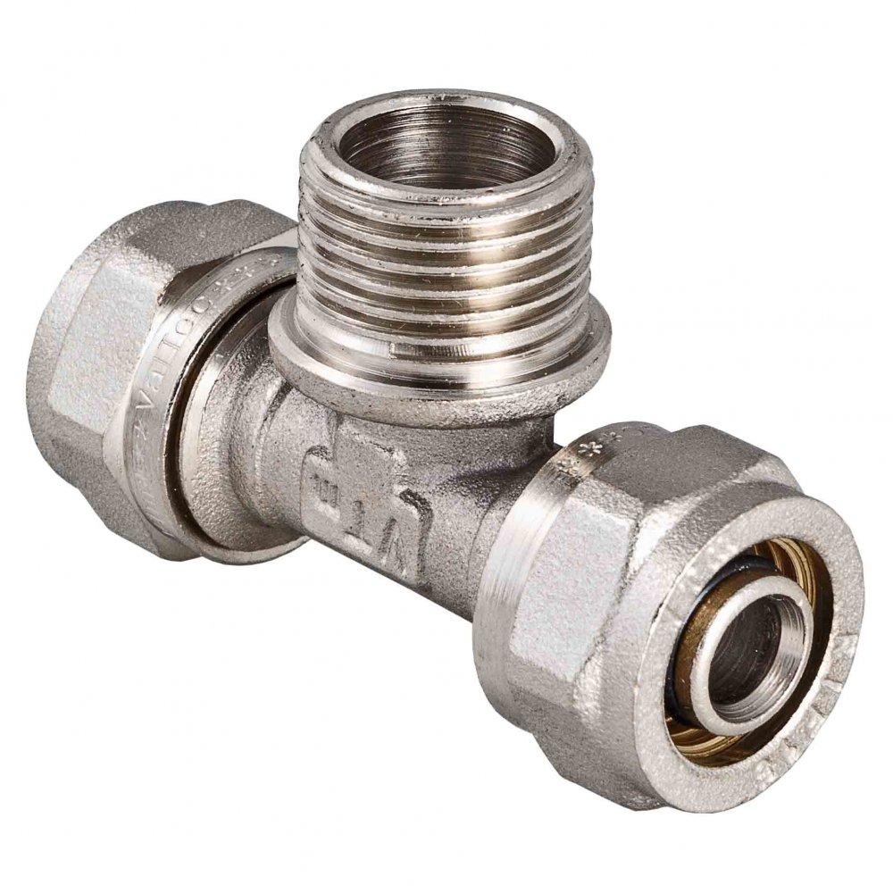Тройник обжимной с переходом на наружную резьбу VALTEC VTm.333.N.200420, 20х1/2"