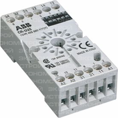 Цоколь CR-U3S для реле CR-U 3ПК с дополнительным модулем (1SVR405660R0000)