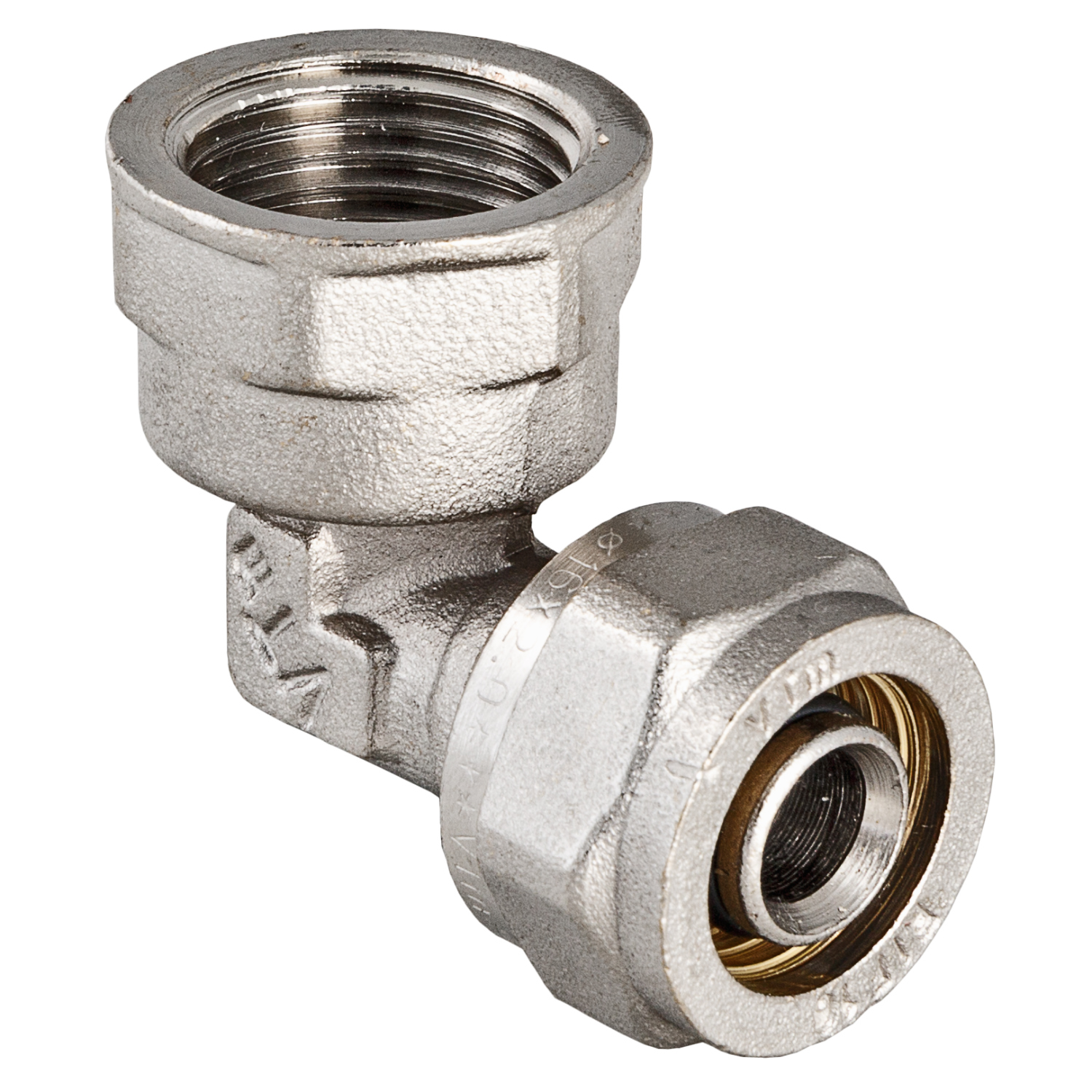 Угольник обжимной с переходом на внутреннюю резьбу VALTEC VTm.352.N.002004, 20х1/2"