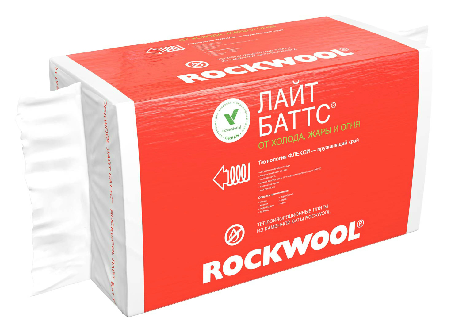 Утеплитель Rockwool Лайт Баттс 1000х600х100 мм, 5 шт