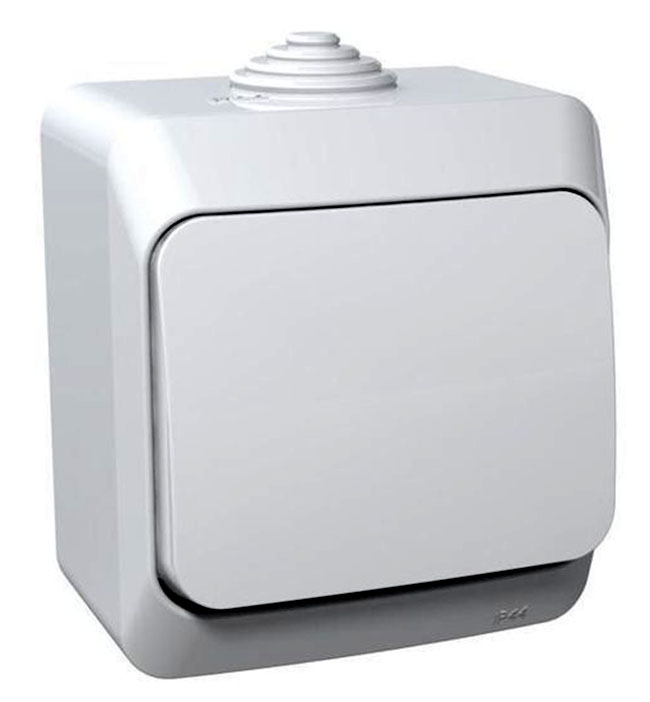 Выключатель 1 клавишный открытой установки Белый IP44 Этюд Schneider Electric