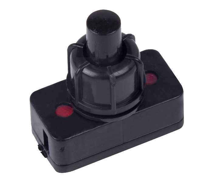 Выключатель-кнопка 250V 1А (2с) ON-OFF  черный (для настольной лампы)  REXANT